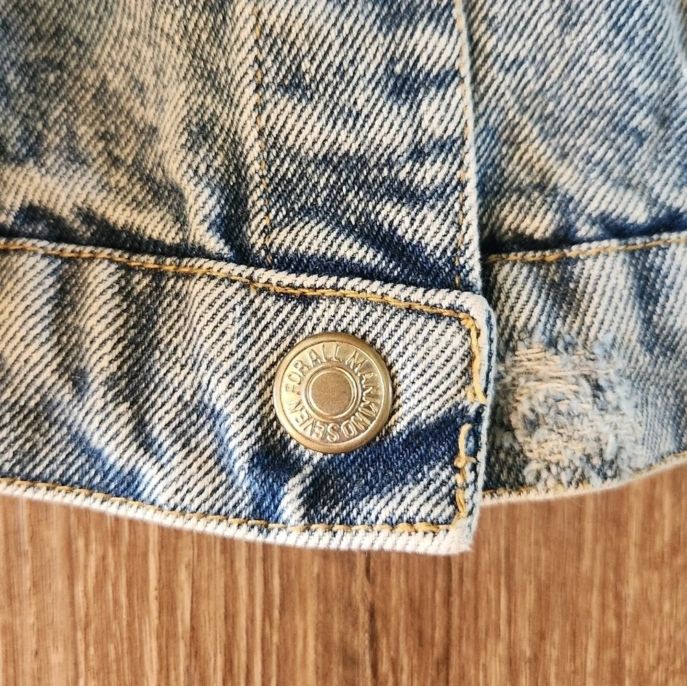 7 For All Mankind Distressed Denim Jean Jacket Kids Child Size 6